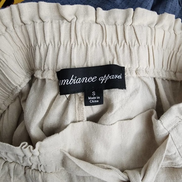 Ambiance apperel Women's Juniors Wide Leg Spring Linen Pants - Picture 5 of 6